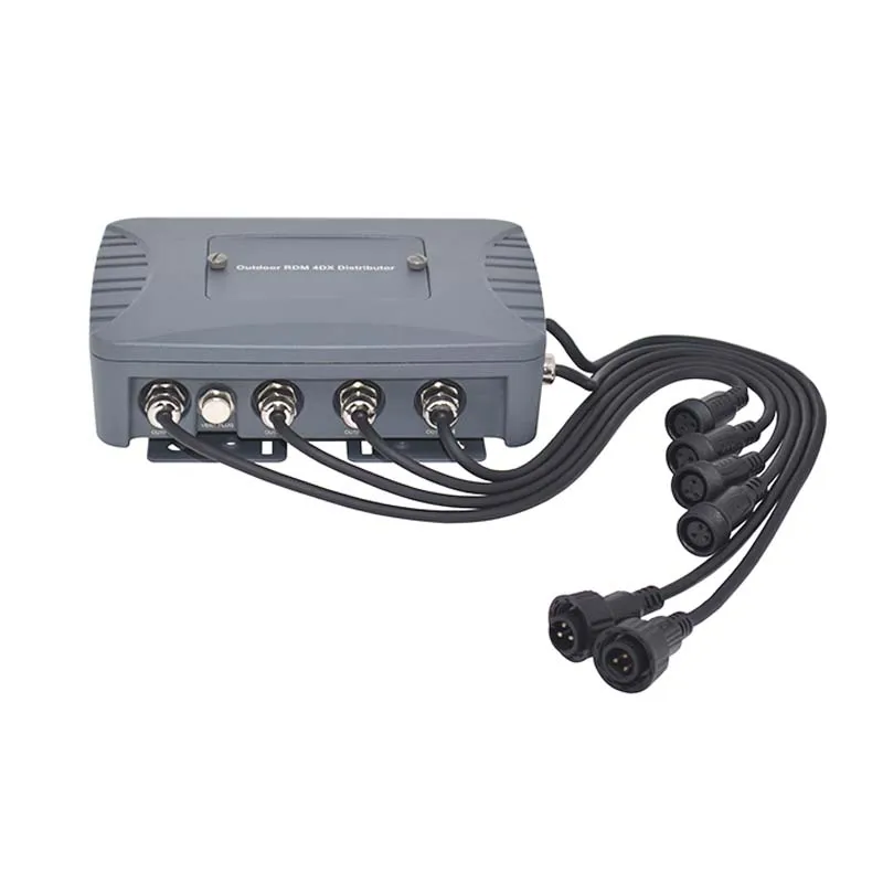 Фото 4-канальный водонепроницаемый сплиттер DMX512 для уличного сценического освещения, усилитель сигнала, 4-канальный распределитель сигнала DMX для светодиодных сценических светильников №2