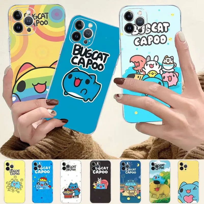 

Love Cat Comic Cat Bugcat Capoo Phone Case For iPhone 8 7 6 6S Plus X SE 2020 XR XS 14 11 12 13 Mini Pro Max Mobile Case