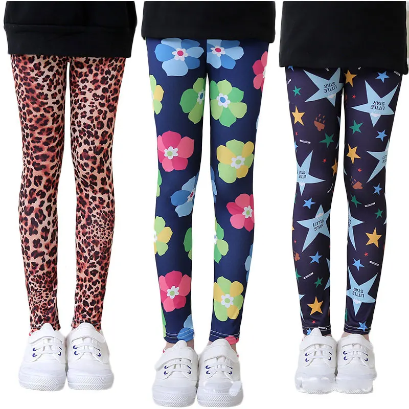 

2021 Girls Legging Floral Pants For Kids 1-12years Teenager Skinny Trousers Children Slim Leggins Baby Clothing