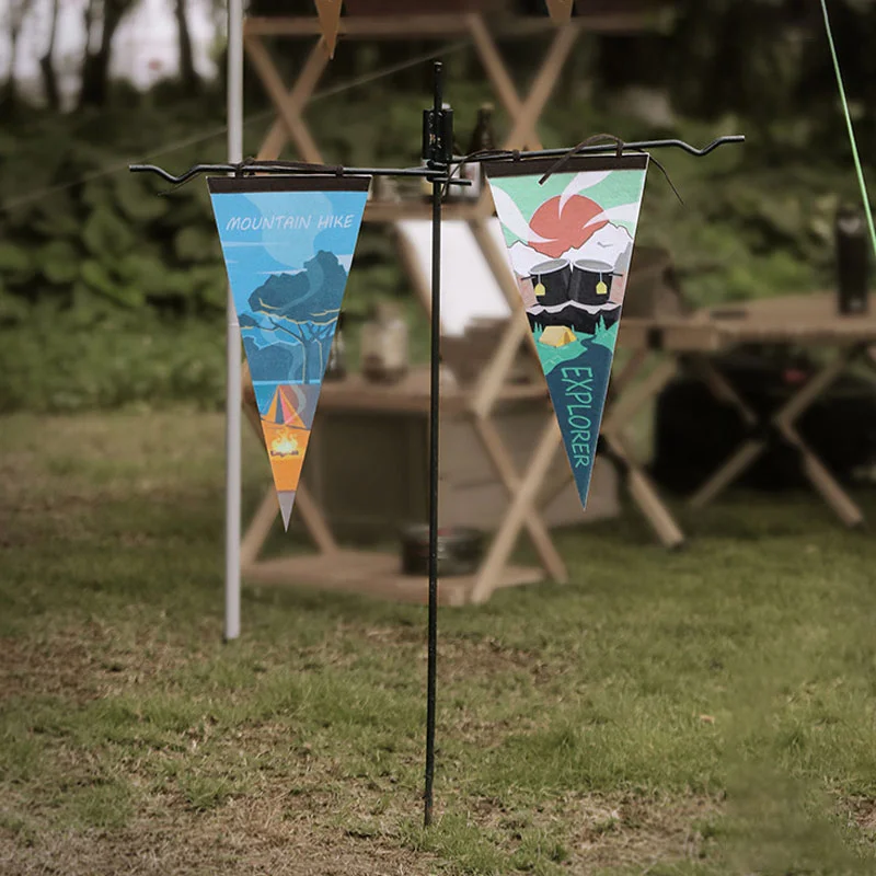 

Outdoor Camp Flag Felt Pennant Camping Equipment Camping Tent Atmosphere Flag Decoration Scene Layout Triangular Bunting Hot