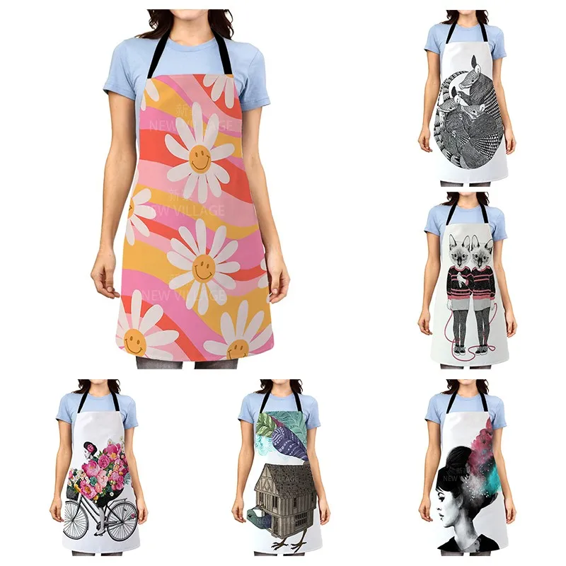 

Фартуки из хлопка и льна с рисунком черепа, 55x68 см