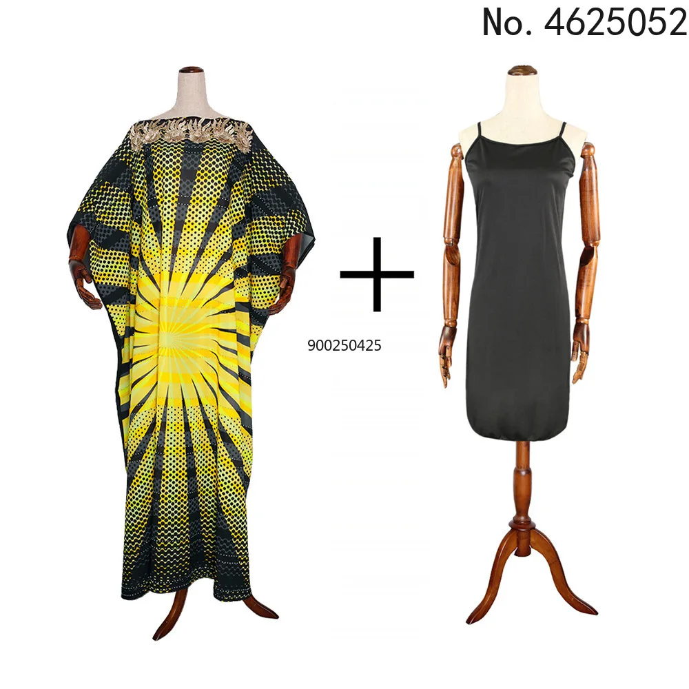 

Женское платье с принтом Базина, Длинная блузка большого размера с цветным рисунком, обхват груди 151 см, 235 см