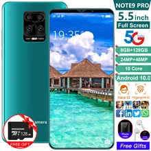 Téléphone portable Note 9 Pro 5G débloqué, écran de 5.5 pouces, Smartphone, 4800mAh, 8 + 256 go, Android 10.0, réseau 4G  (4)