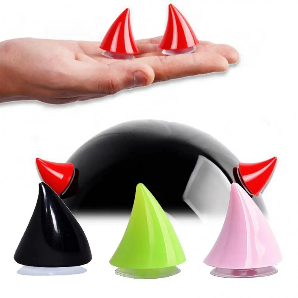 

1Pc Motorcycle Helmet ABS Suction Cup Ox Horn Decoration Headwear Accessory