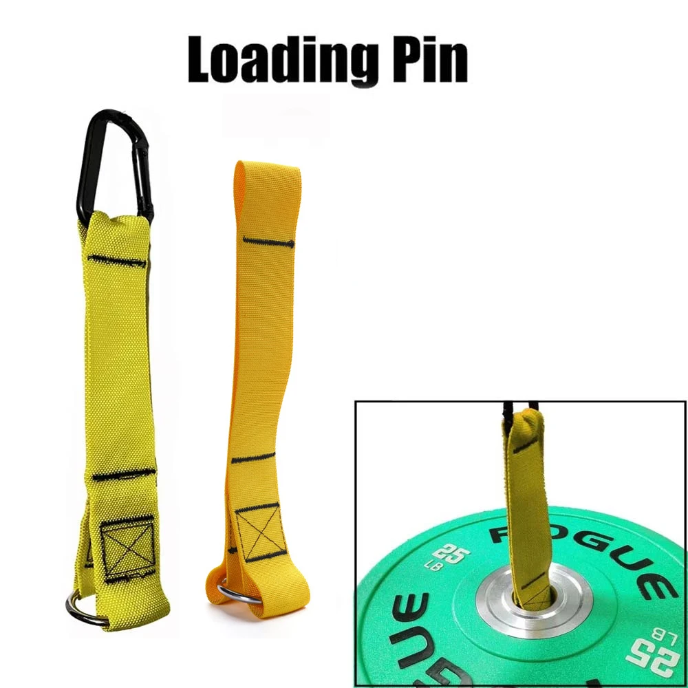 

Fitness Strap Loading Pin Tricep LAT Down Sturdy Aiding Accessory Heavy Duty Straps Weight Plates Cables Yellow