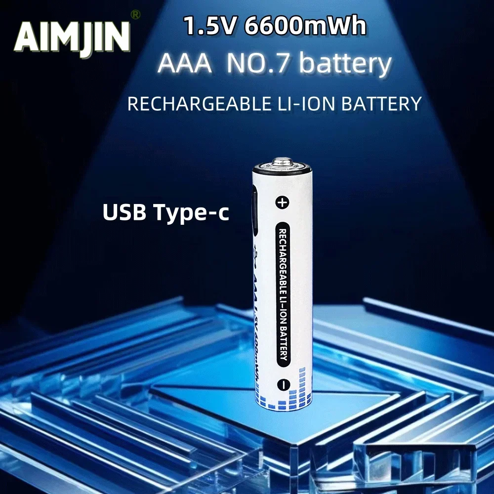 Перезаряжаемая литиевая батарея AAA 1 5 в МВт/ч быстрая зарядка через USB