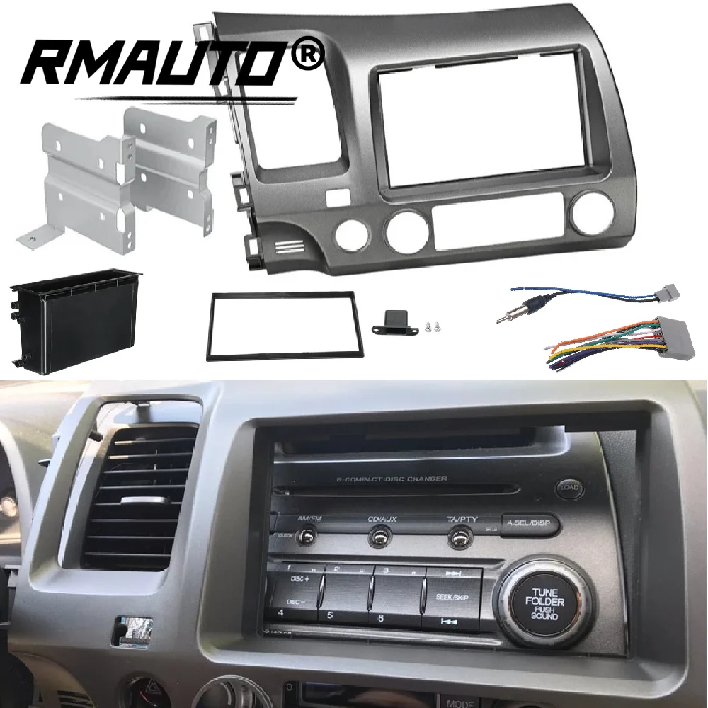 

Автомобильный радиоприемник 2 Din, комплект для приборной панели, облицовка рамы с жгутом проводов, CD-бокс для Honda Civic 06-11, левый или правый руль