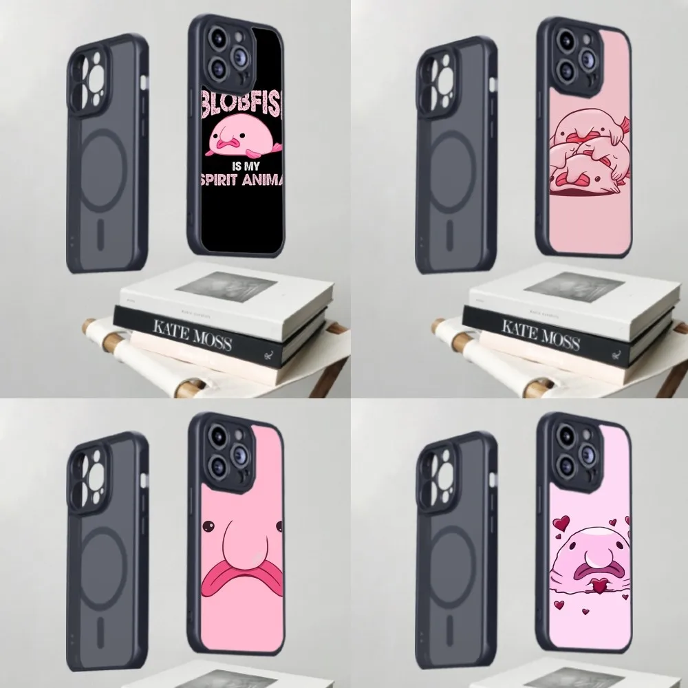 Милый чехол для телефона Blobfish IPhone 15 14 13 Pro Max 11 12 Mini Alex зеркальный беспроводной