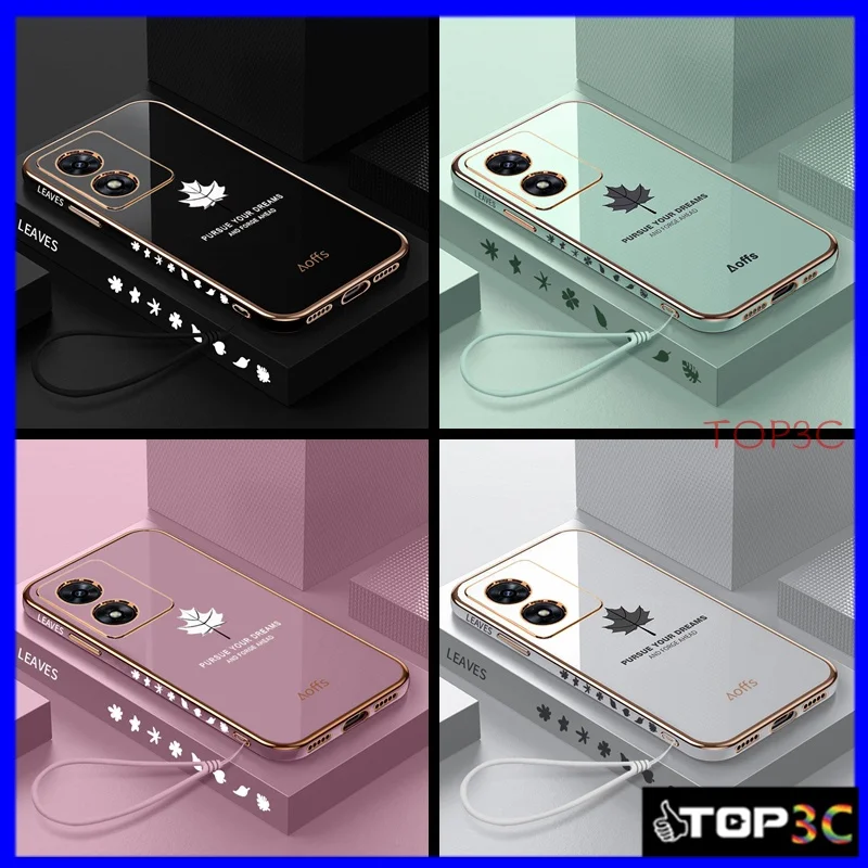 

For Vivo Y02S Y22 Y22S Y35 V25 V25E Y16 Y20 Y20S Y15S Y17 Y15 Y12 Y11 Y21 Y21S Y32 Y33S T1 Straight Edge Maple Leaf Phone Case