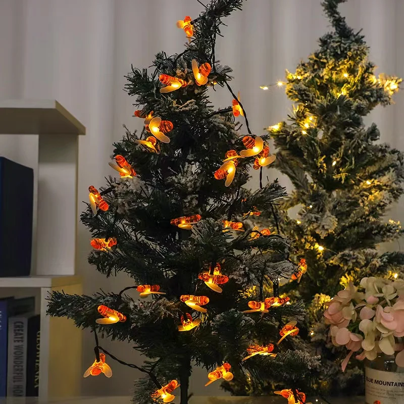 

Гирлянда с пчелами на солнечной батарее, украшение на Рождество, свадьбу, двор, водонепроницаемая светильник рлянда