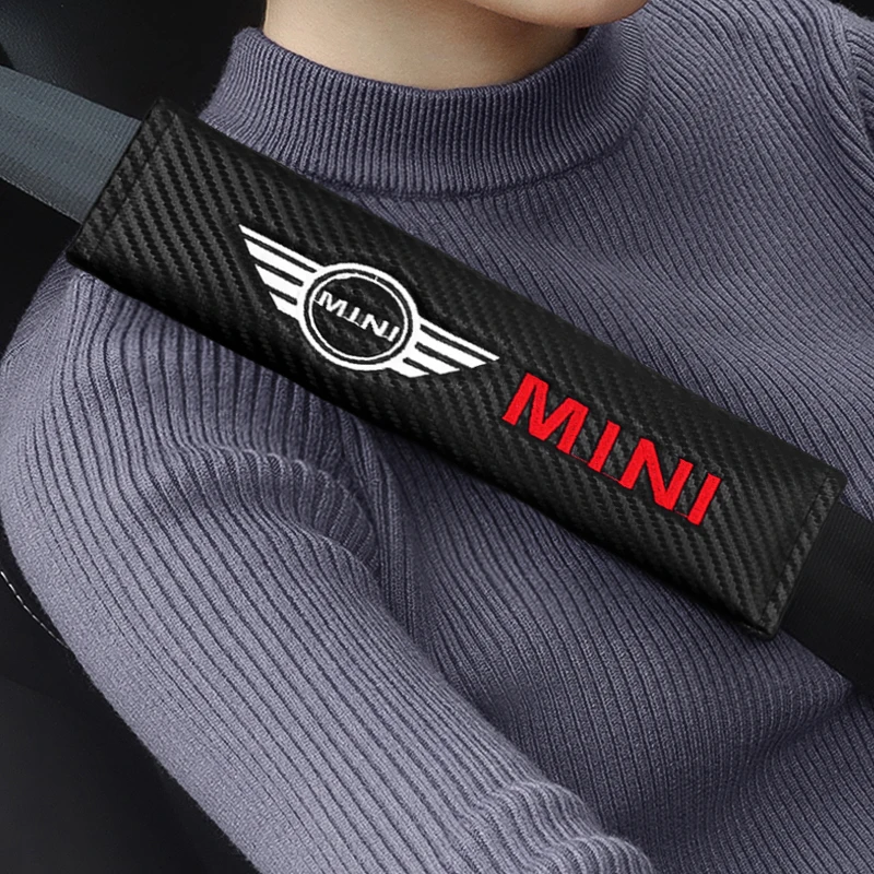 

1/2PC Car Styling Emblem Badge Decoration Shoulder Seat Belt Cover For Mini Cooper One S R55 R56 R60 F54 F55 F56 F60 Accessories