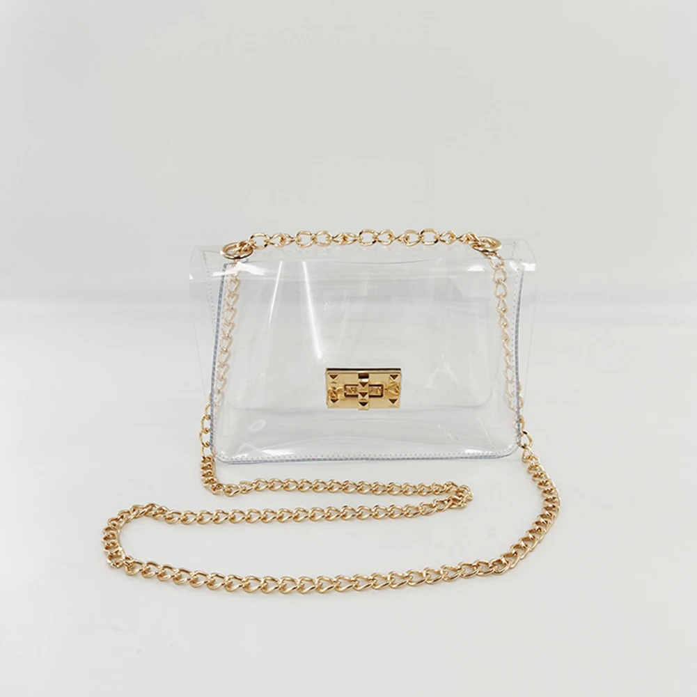 

PVC Transparent Chain Shoulder Bag for Women Chic Single houlder Bag Lady Casual Clear Small Crossbody Bag Streetwear