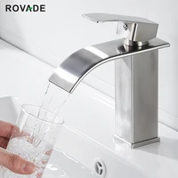 rovade basin faucet bathroom sink deck faucet brushed single handle sink mixer cold and hot water taps