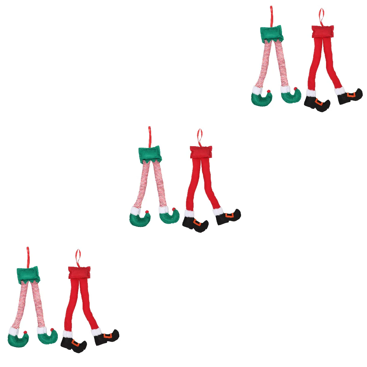 Декоративные рождественские украшения из 3 предметов тканевые набивные ножки