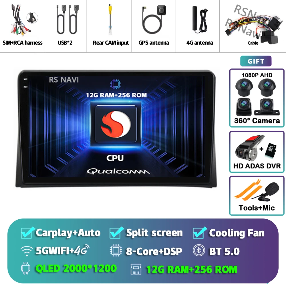 

Android15 Carplay Auto 2K экран автомобильный радиоприемник мультимедийный плеер для Volkswagen VW Multivan T5 2003-2015 авторадио стерео Snapdragon