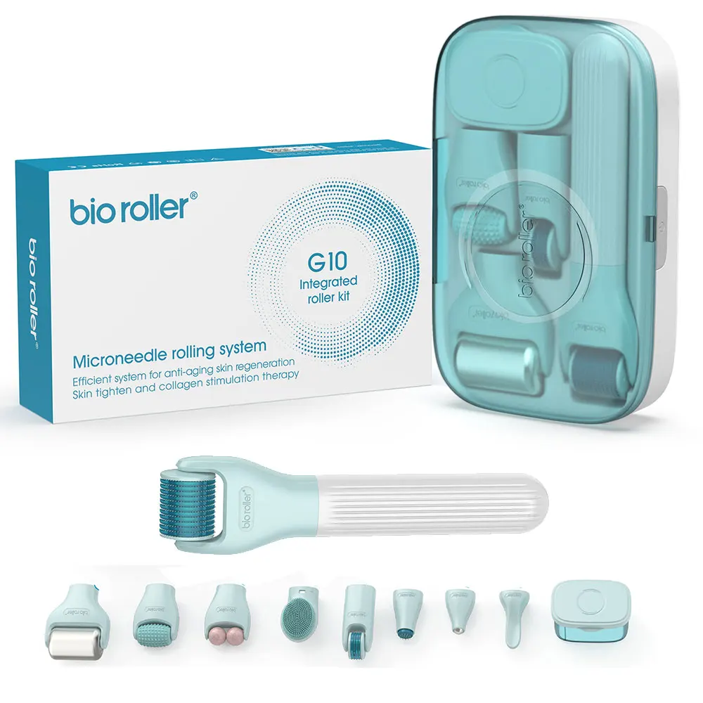 Био-ролик G10 от Dr.pen - 10 в 1 дермальный валик комплекте массажер для лица Нефритовый