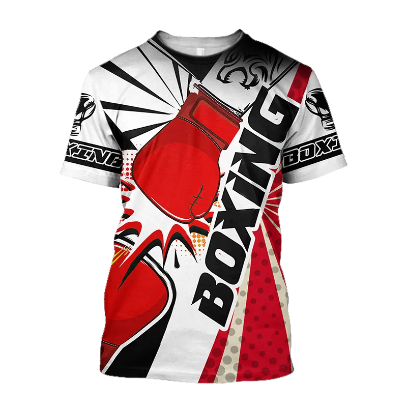 

Summer Men's T-shirt 3D Printed Boxing Round Neck Short Sleeve Casual Sports Quick Dry Top Fashion Oversize