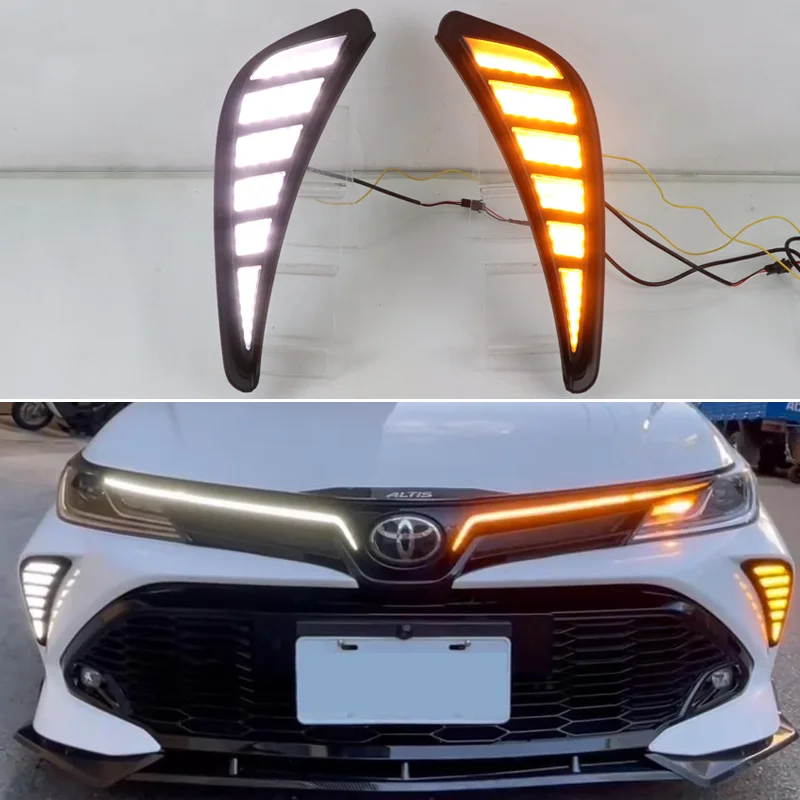 

Дневные ходовые огни для Toyota Corolla GR Sport 2021 2022, декоративные Автомобильные противотуманные фары 2 в 1, функциональные фонари DRL + сигнал поворота