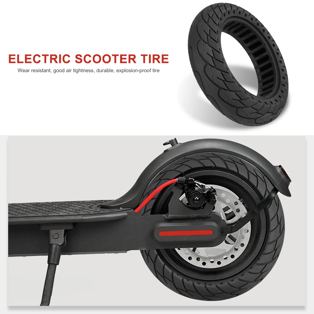 

10-дюймовая демпфирующая однотонная шина для электрического скутера Kugoo M4 10x2,5, амортизатор, непневматическая резиновая колесная шина с сото...