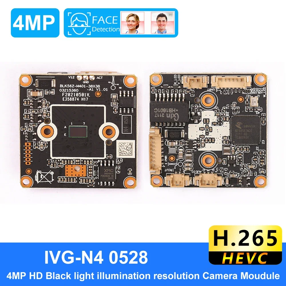 

Проводная IP-камера Xmeye N4 H.265 4 МП 2K Starlight, сетевая камера с функцией распознавания лиц и обнаружения человека, двусторонняя аудиосвязь RTSP