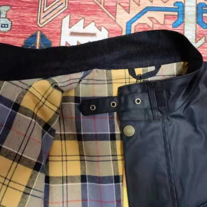 Мотоциклетная куртка из вощеной ткани Мужская винтажная куртка-бомбер с поясом