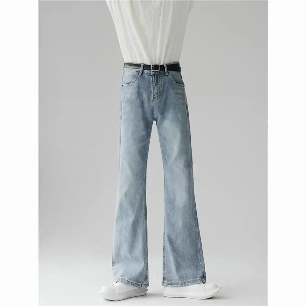 

Джинсы мужские мешковатые с широкими штанинами, Длинные свободные брюки из денима в стиле хип-хоп, дизайнерские модные штаны в стиле бойфренда, уличная одежда, F32