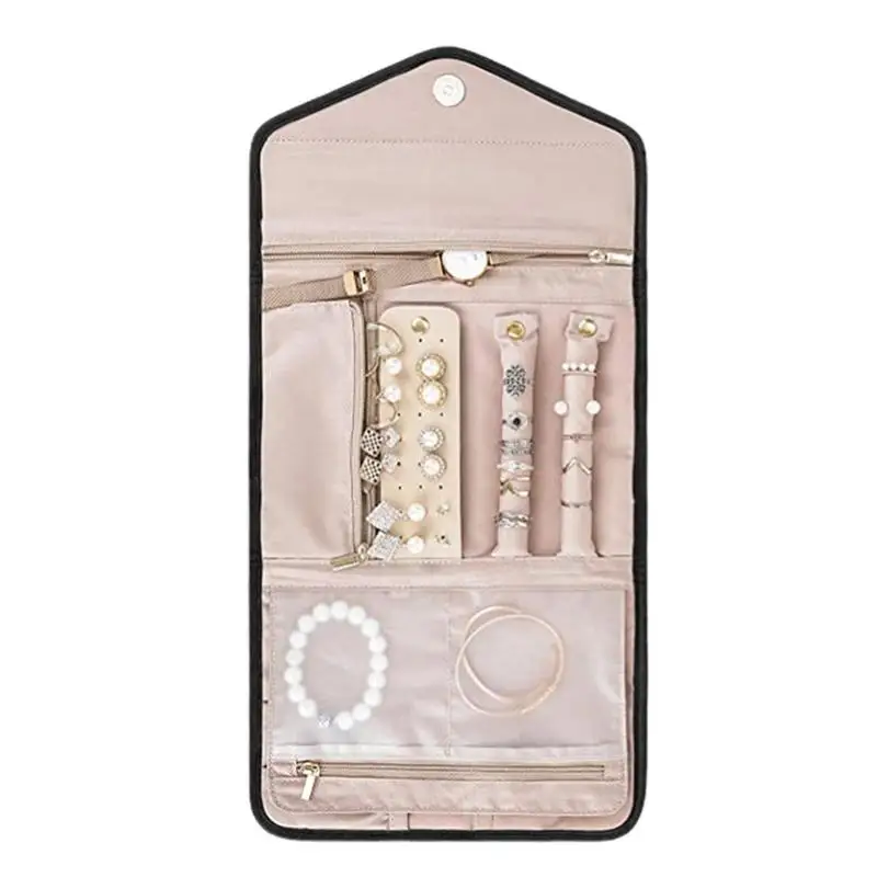 

Travel Jewelry Organizer Bag Foldable Portable Jewelry Storage Bags Necklace Earrings Rings Case Multifunction