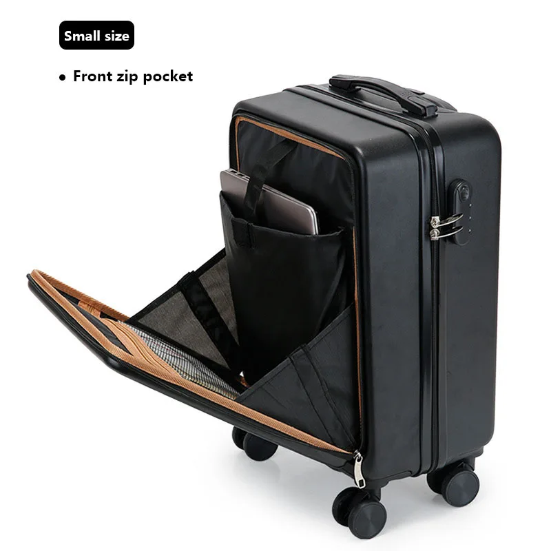 New Aluminum Frame Front Open Cover 20 Inch Trunk, High Appearance, Solid And Durable, Cardan Wheel Travel Leather Case