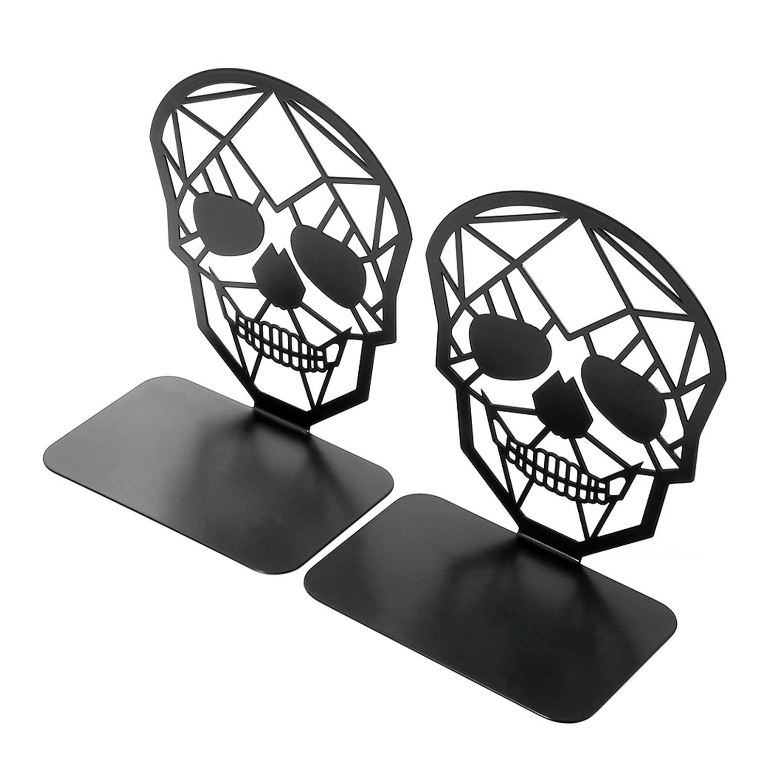 

1 Pair Office Gift Holder Home Library Decorative Skull Design For Bookshelf Book End Desktop Organizer Support L Shape
