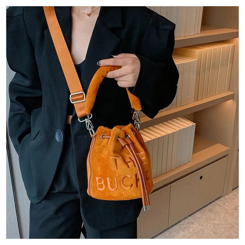 

Модные роскошные дизайнерские велюровые сумки через плечо с ведром, женские сумки и кошелек, новинка 2023, женская сумка-мессенджер высокого качества