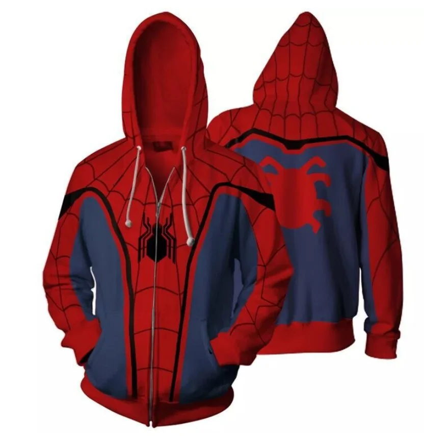 

Autumn Homecoming Scarlet Spider Zip Up Man Hoodies Sweatshirts Far From Home Spider Superhero Cosplay Hooded Zipper jacket