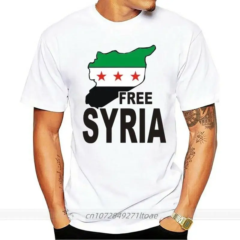 

Free Shipping Mens New Fashion O Neck Top Tee Free Syria T Shirt 100% Cotone Activism Syrian Respect Mens Tee Shirt