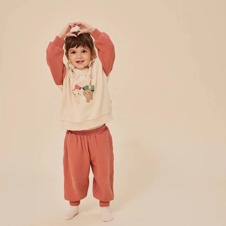 Детский трикотажный комплект из Свитера и брюк с принтом