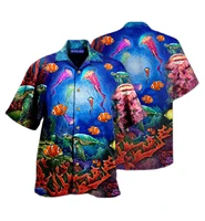summer mens shirt hawaiian color shirt for men cuban collar short sleeve top seaside vacation fashion casual mens clothing 5xl