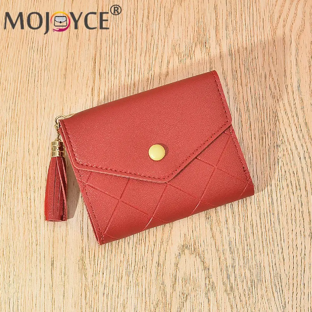 Портативный Женский маленький кошелек из искусственной кожи модный клетчатый