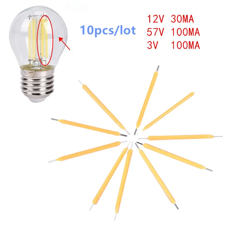 

10Pcs Filament Bulb Candle Light Source COB Super Bright LED DIY Candle Light Lamp Manual Supply Warm White Lighting