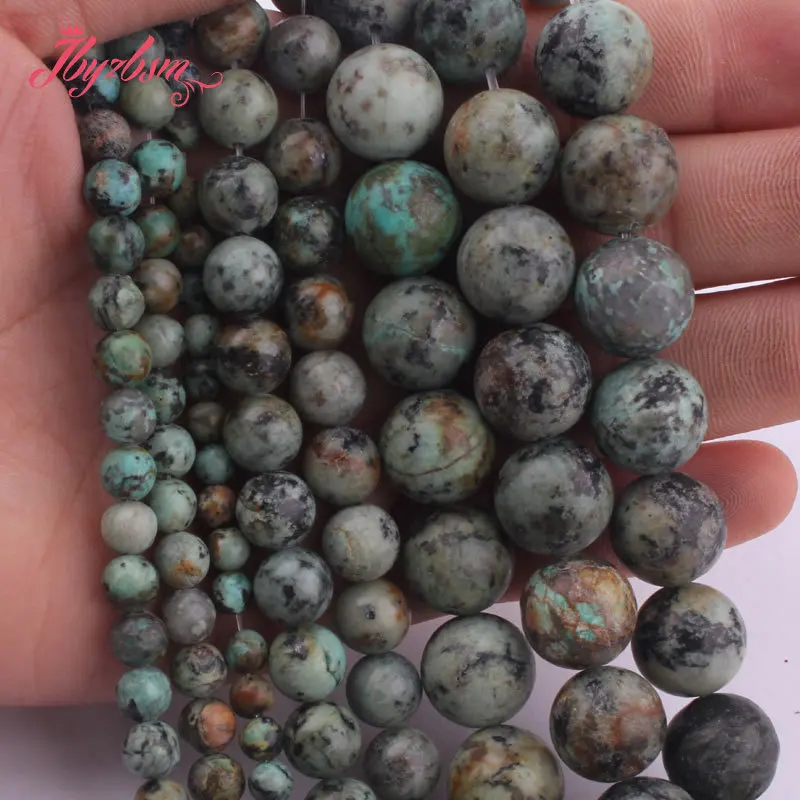 

6.8.10mm Round Green Africa Turqupise Stone Loose Spacer Beads for DIY Accessories Charm Bracelet Necklace Jewelry Making 15"