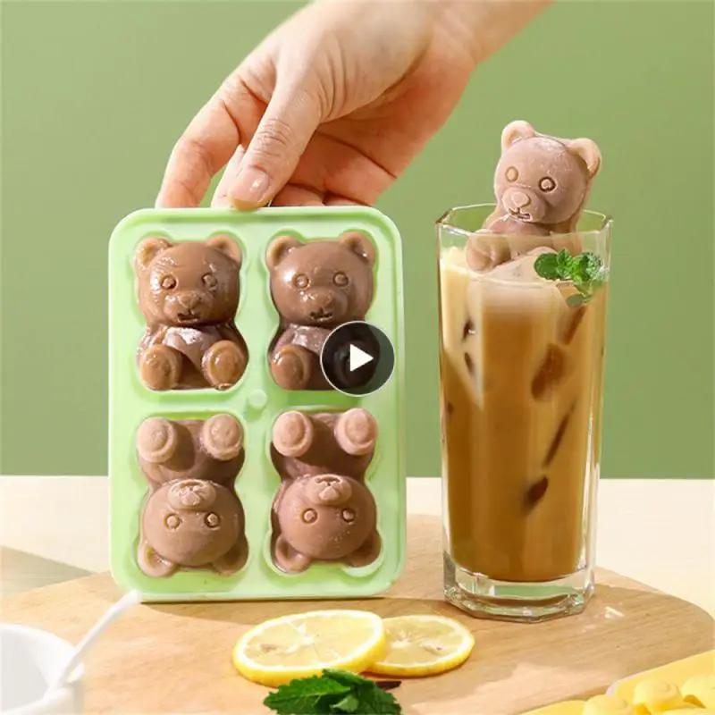 

Силиконовый поднос для льда Bear, легкая Съемная форма для мороженого, летняя форма для льда