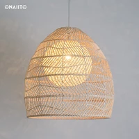 rattan pendant light hanging ceiling lamps japanese dining table light led braided decorative lights decoration living room lamp