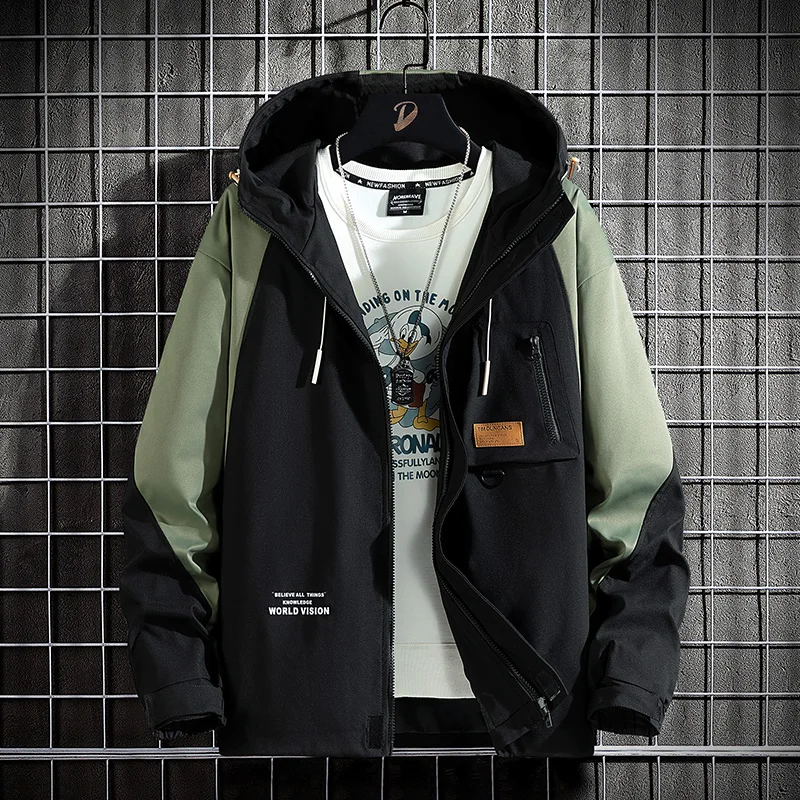 New 2023 Spring Autumn Hip Hop Streetwear Outdoor Military Green Black Cargo Jackets Men's Casual Fashion Oversize 7XL 8XL 9XL