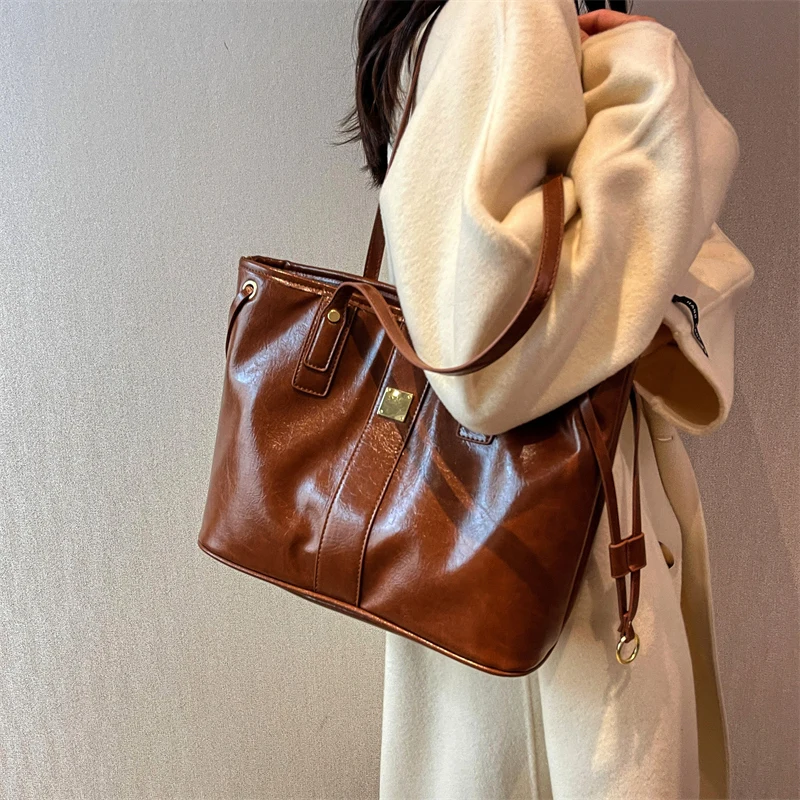 Jin YIde Large Zipper Totes Bags for Women 2023 Trend Fashion Design PU Leather Shoulder Side Bag Shopper Handbags Bolso Mujer