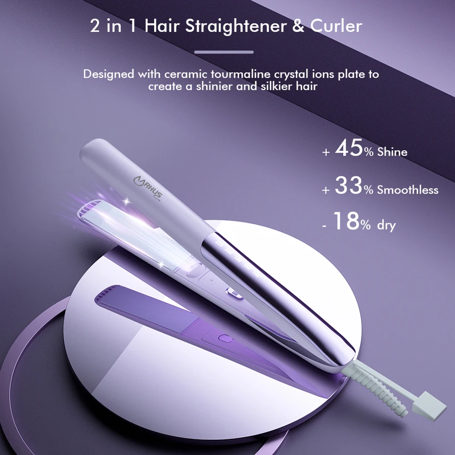 Amor Professional Hair Straightener Ceramic Vapor Hair Flat Iron Seam Hair Straightening Iron Curler Steamer Hair Styling Tool