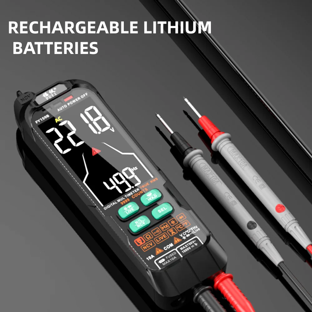 

USB Charge Multimetro Digital Profesional AC DC Current Voltage Detector Pen True RMS Capacitance Temp Auto Range Multimeter