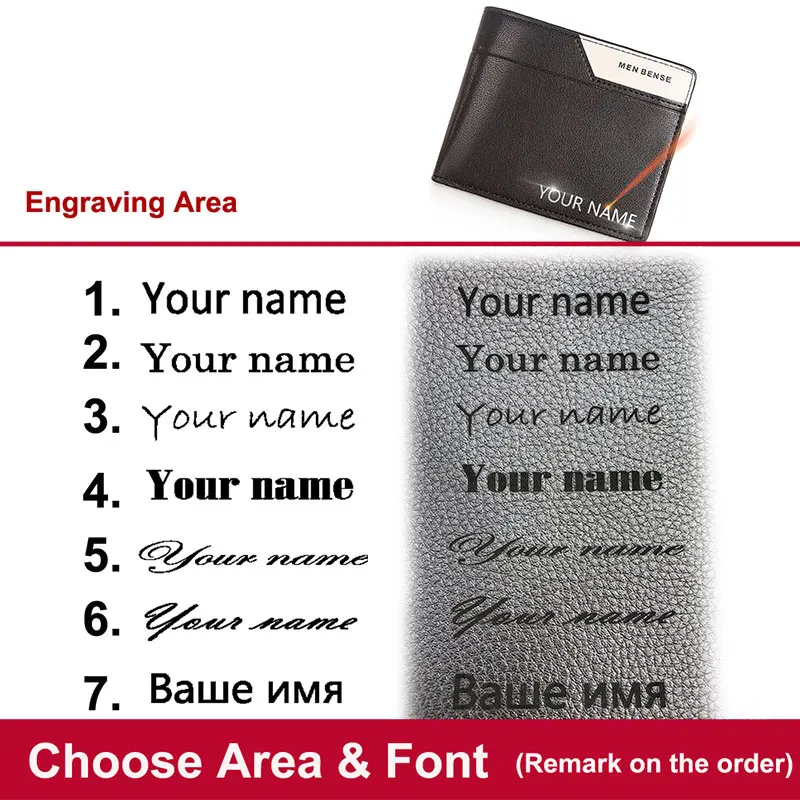 2023 Short Men Wallets Free Name Customized Card Holder Slim Male Purses High Quality Photo Holder Small Luxury Men's Wallet