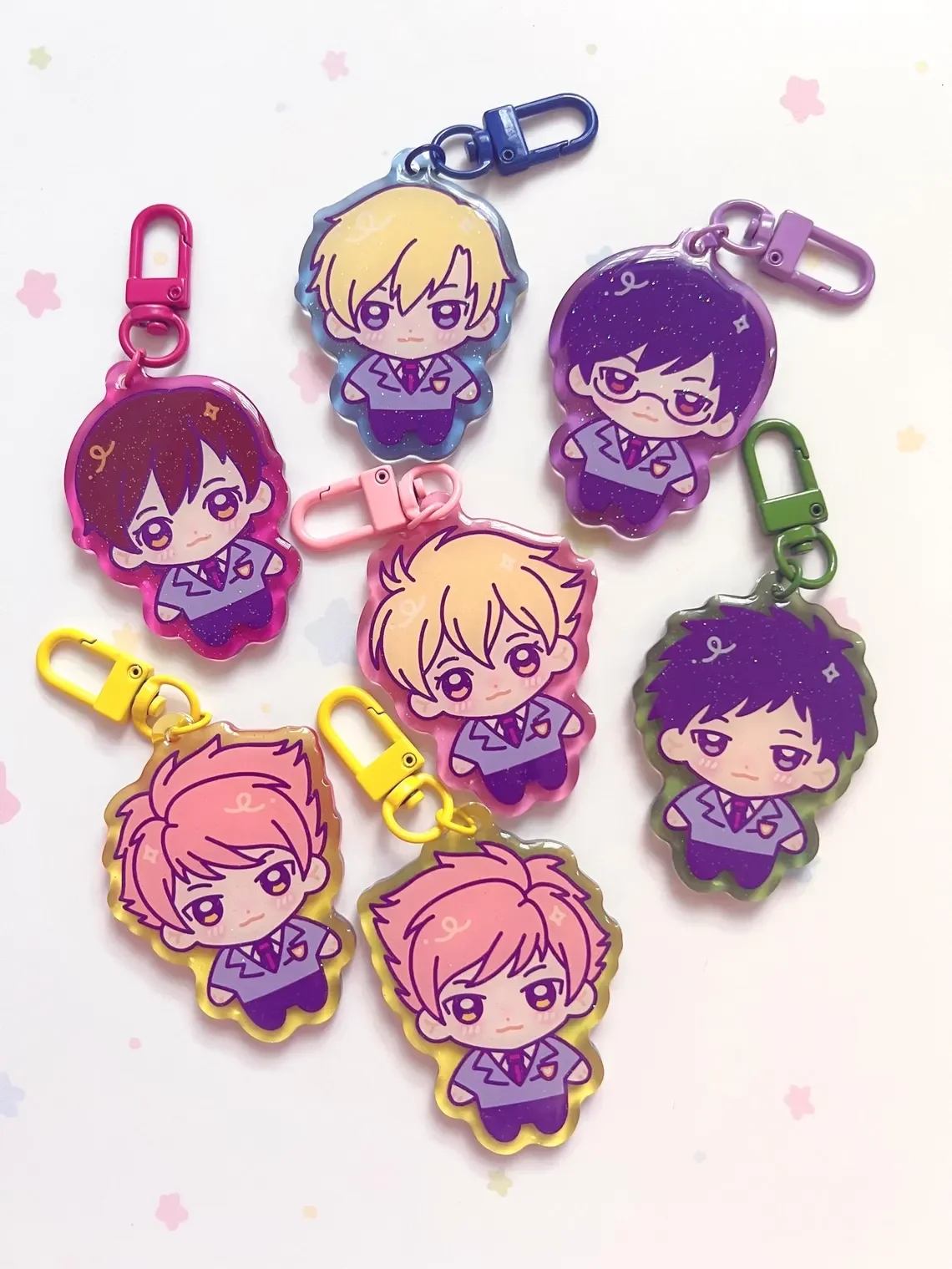 Фото Брелоки-шармы Ouran Host Club Chibi Gummy Glitter Charm, коллекционные аниме-аксессуары OHSHC №1