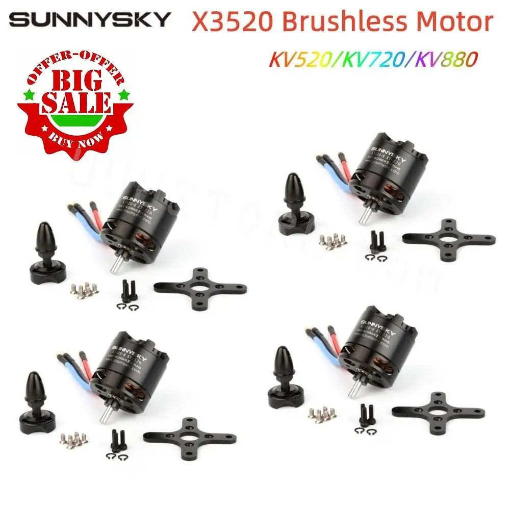 Мотор бесщеточный SUNNYSKY X3520 KV520 KV720 KV880 с внешним ротором для радиоуправляемых моделей FPV Квадрокоптер Мультикоптер беспилотник 1/2/4 шт.