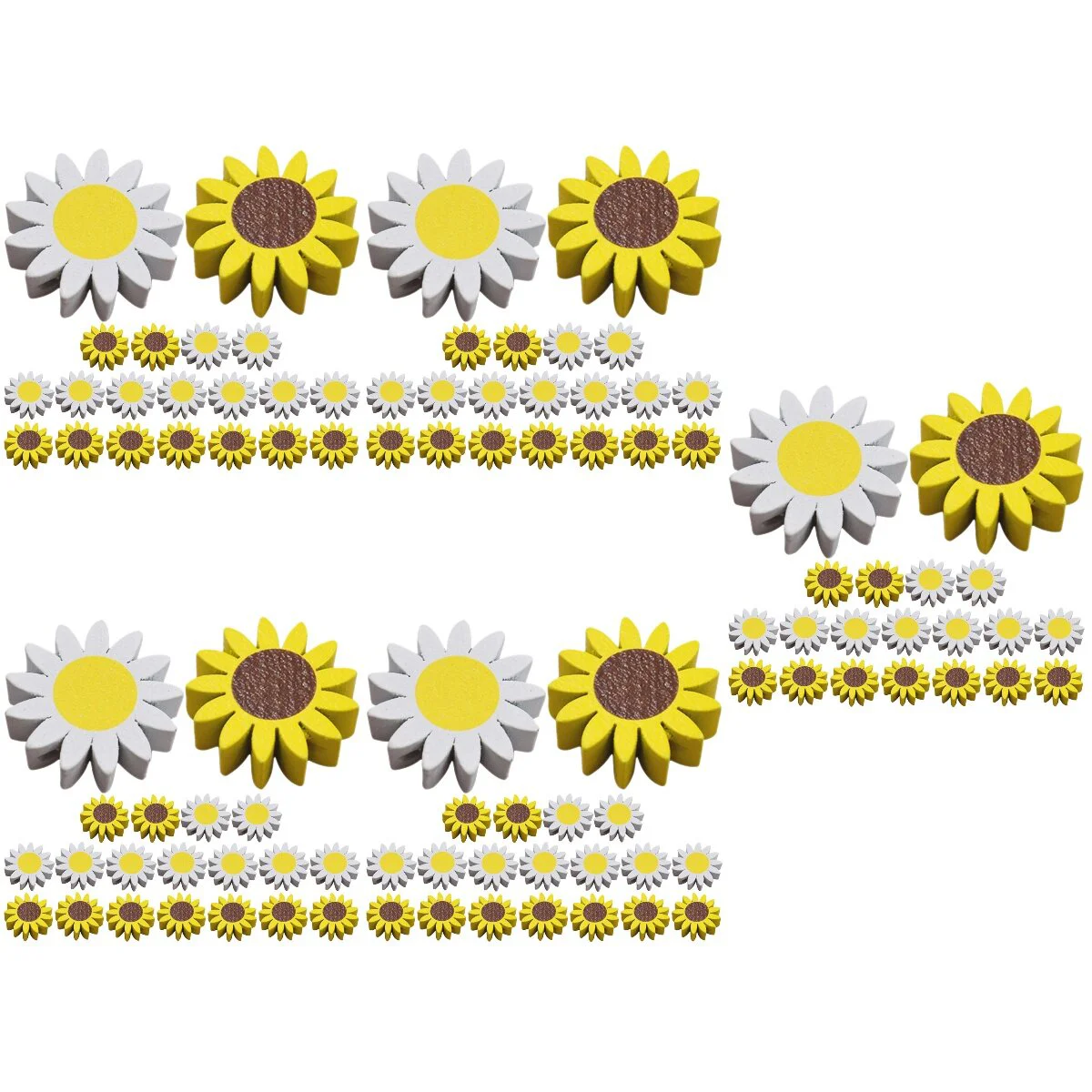 

100 шт., деревянные бусины в виде маргариток