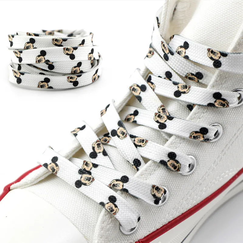 

120CM /150CM Disney Anime Mickey Mouse Shoelaces Kawaii Minnie Colorful Sports Laces Shoes Accessories Kids Gifts For Children