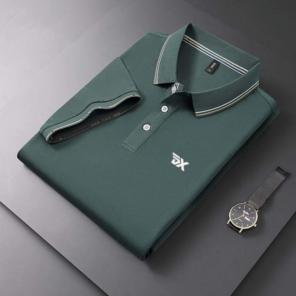 Fashion Sports Men's Golf Polo Shirt Casual Business Loose Button Polo Polo Collar Short Sleeve T-shirt Golf Jersey