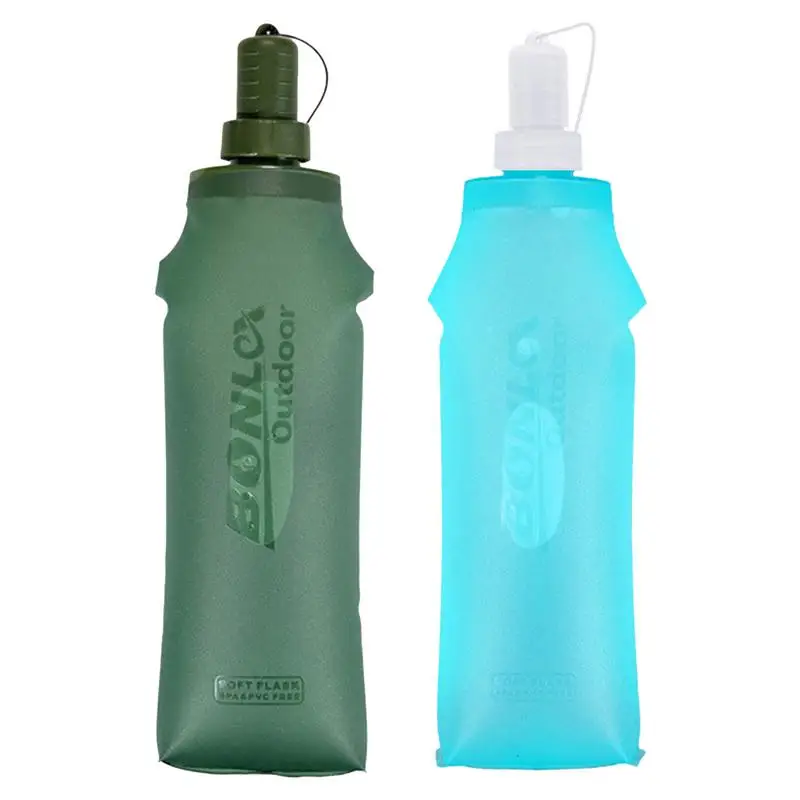 

250/500ml Soft Flask Folding Water Bottle TPU Free For Outdoor Running Hydration Pack Waist Bag Vest Sports Water Bottle